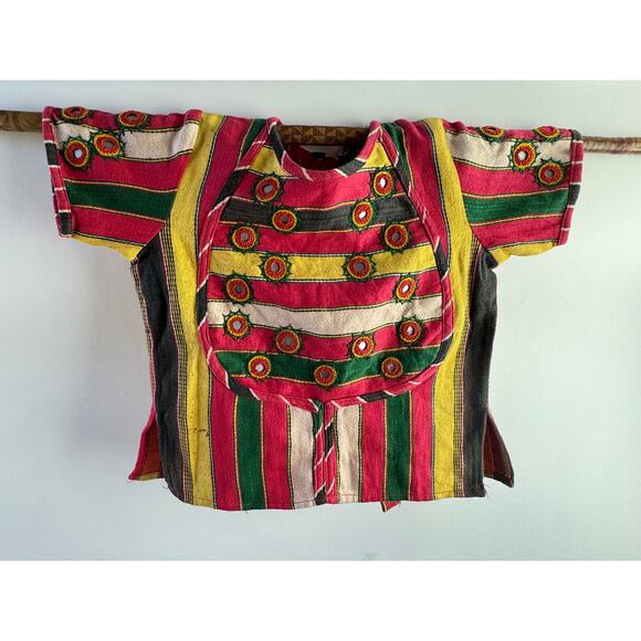 Vintage 90's Indian Traditional Mirrored Choli Tribal Banjara Gypsy Dance Top - Picture 1 of 6
